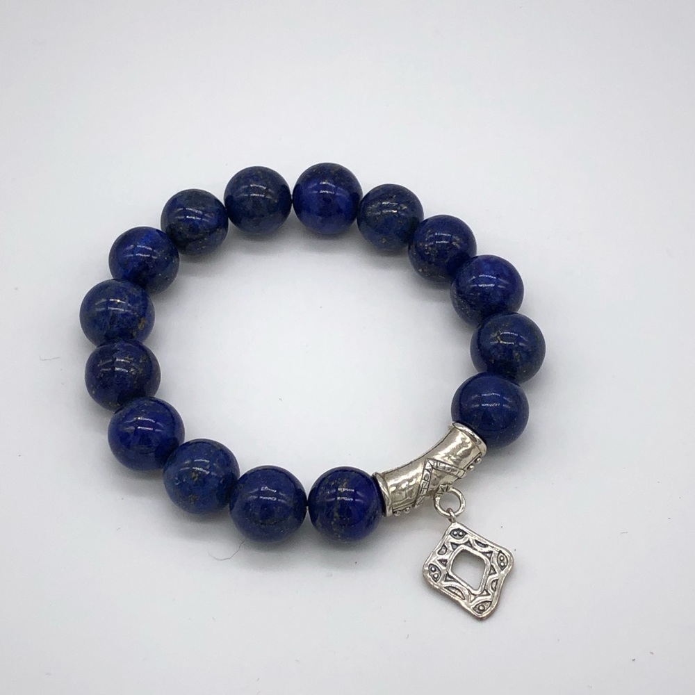 Silpada SS Blue Lapis Stretch Bracelet -B2812